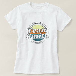 Proud Grandma Retro Team Last Name Class 20XX Grad T-Shirt