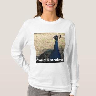 Proud Grandma Vibrant Peacock Photo Nature T-Shirt