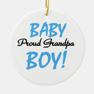 Proud Grandpa Baby Boy T-shirts and Gifts Ceramic Tree Decoration