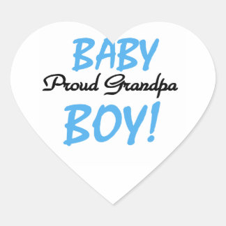 Proud Grandpa Baby Boy T-shirts and Gifts Heart Sticker