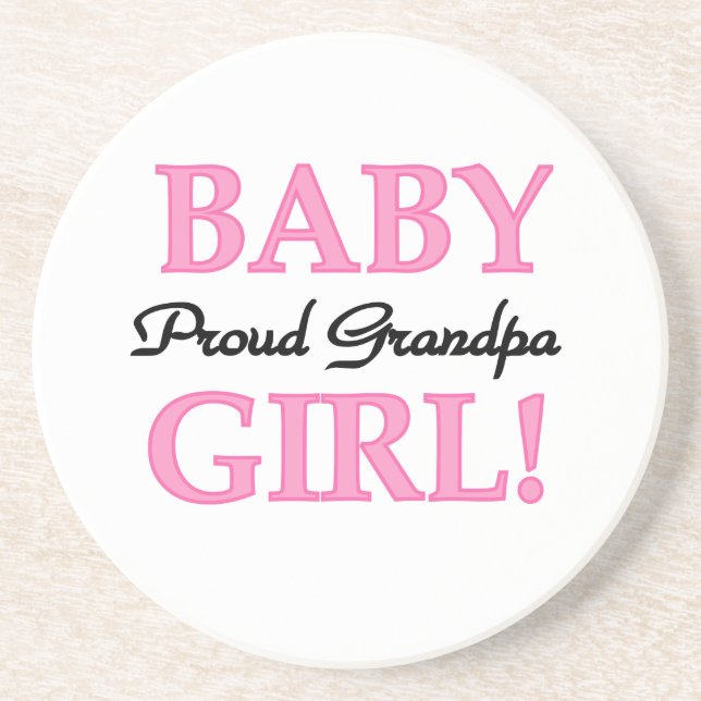 Proud Grandpa Baby Girl Gifts Coaster (Front)