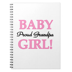 Proud Grandpa Baby Girl Gifts Spiral Notebook