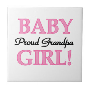 Proud Grandpa Baby Girl Gifts Tile