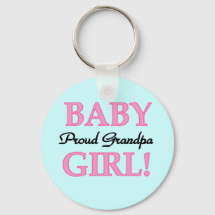 Proud Grandpa Baby Girl T-shirts and Gifts Key Ring