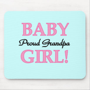 Proud Grandpa Baby Girl T-shirts and Gifts Mouse Pad