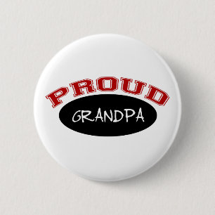 Proud Grandpa (Black and Red) 6 Cm Round Badge