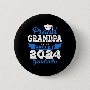 Proud Grandpa Of 2024 Graduate Awesome Family Coll 6 Cm Round Badge