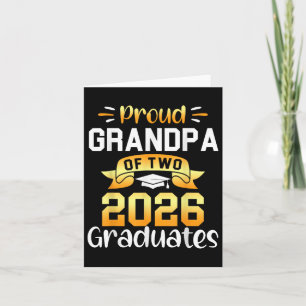Proud Grandpa Of 2026 Graduates Cool Twin Senior S Card