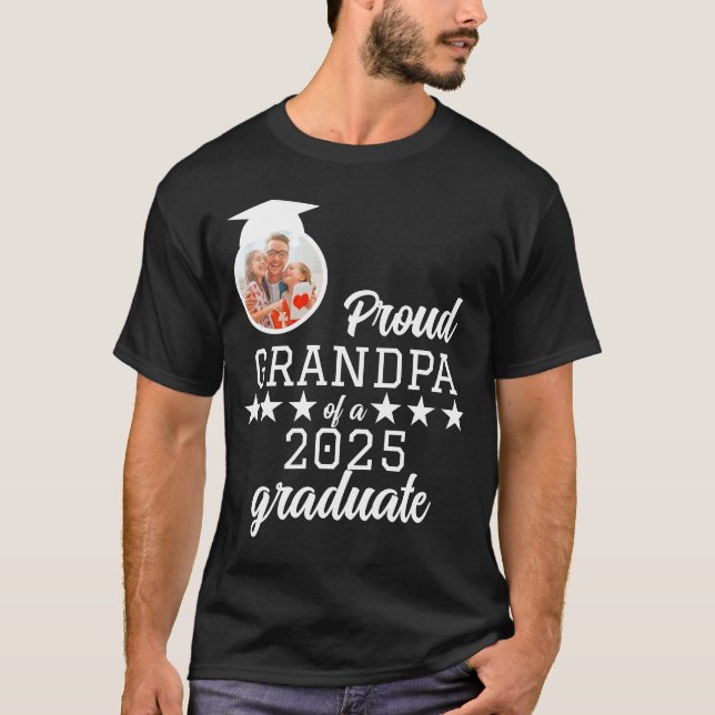 Proud Grandpa of a 2025 Graduate Family Graduation T-Shirt (Front)