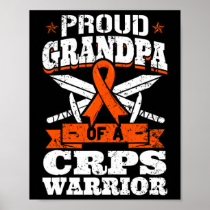Proud Grandpa Of A Crps Warrior Rsd Awareness Rnd  Poster
