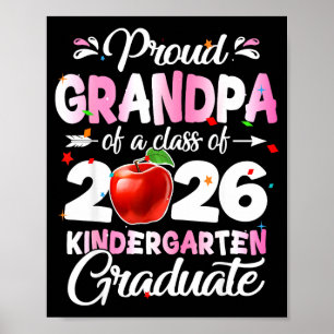 Proud grandpa of a kindergarten graduation class poster