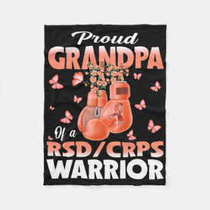 Proud Grandpa Of A Rsd Crps Warrior Awareness Boxi Fleece Blanket