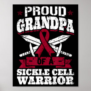 Proud Grandpa Of A Sickle Cell Warrior Scd Awarene Poster