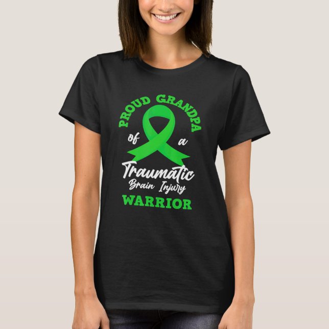 Proud Grandpa Of A Warrior Traumatic Brain Injury  T-Shirt (Front)