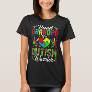 Proud Grandpa Of An Autism Warrior Cool Autism Awa T-Shirt