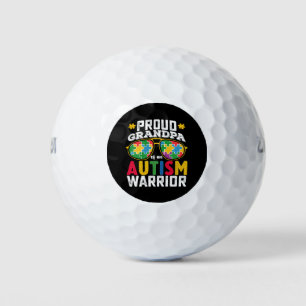Proud Grandpa Of An Autism Warrior Family Golf Balls