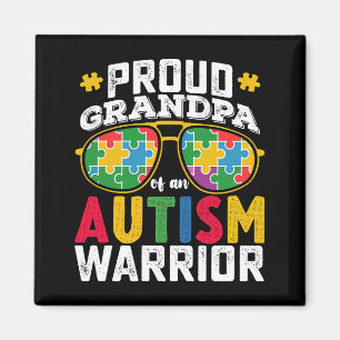Proud Grandpa Of An Autism Warrior Family Magnet
