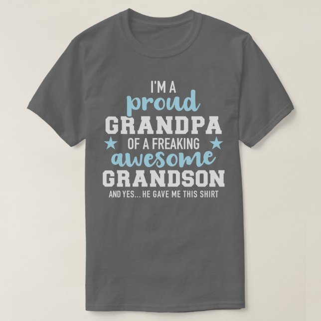 Proud grandpa of an awesome grandson T-Shirt (Design Front)