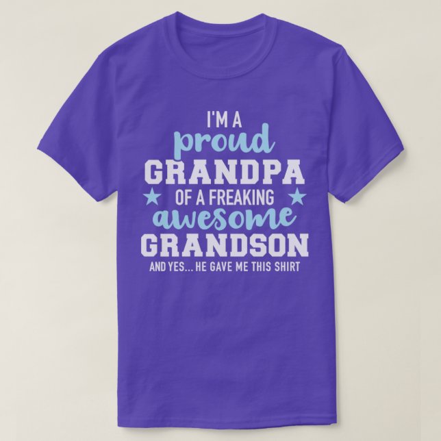 Proud grandpa of an awesome grandson T-Shirt (Design Front)