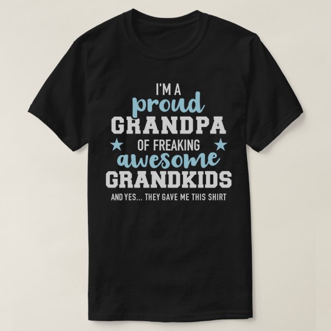 Proud grandpa of awesome grandkids T-Shirt (Design Front)