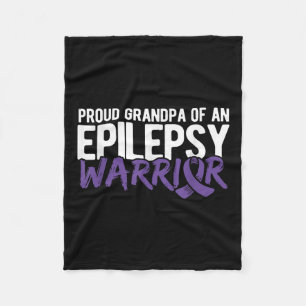 Proud Grandpa Of Epilepsy Warrior Epilepsy Fleece Blanket