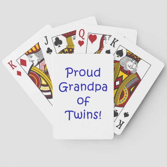 Proud Grandpa of Twins Playing Cards (Back)
