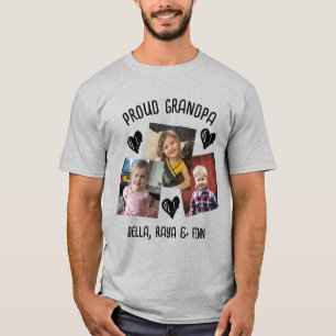 Proud Grandpa   Personalized Photos and Names T-Shirt