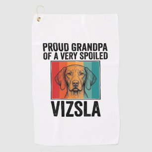 Proud Grandpa Vizsla Vintage Dog Lover Design_1 Golf Towel