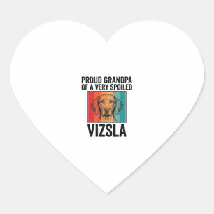 Proud Grandpa Vizsla Vintage Dog Lover Design_1 Heart Sticker