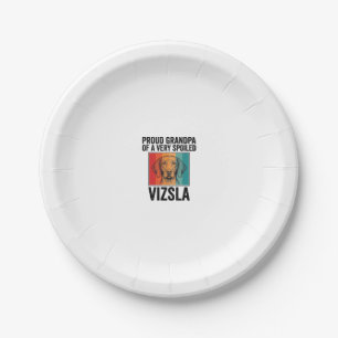Proud Grandpa Vizsla Vintage Dog Lover Design_1 Paper Plate