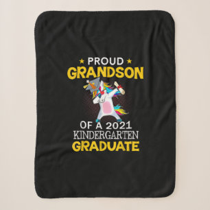Proud Grandson 2021 Kindergarten Graduate Unicom Sherpa Blanket