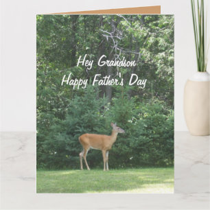 Proud Grandson Happy Father's Day Deer Card