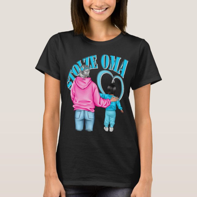 proud grandson heart boy blonde hair T-Shirt (Front)