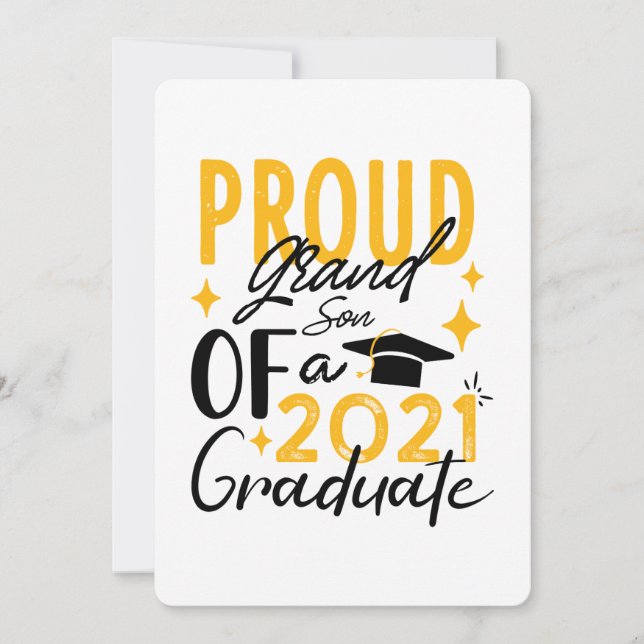 Proud Grandson of a 2021 graduate announcement (Front)