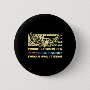 Proud Grandson Of A Korean War Veteran Military Ve 6 Cm Round Badge