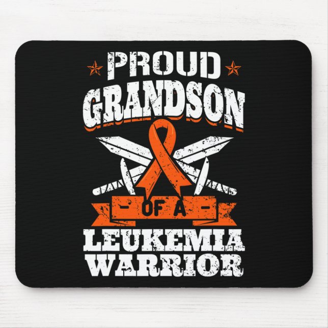 Proud Grandson Of A Leukaemia Warrior Awareness Bl Mouse Pad (Front)