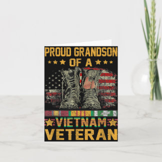 Proud Grandson Of A Vietnam Veteran Flag American  Card