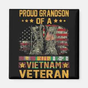 Proud Grandson Of A Vietnam Veteran Flag American Magnet