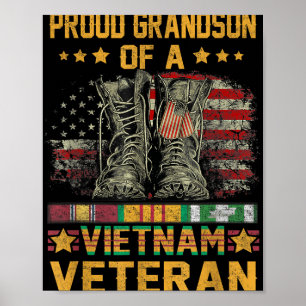 Proud Grandson Of A Vietnam Veteran Flag American  Poster
