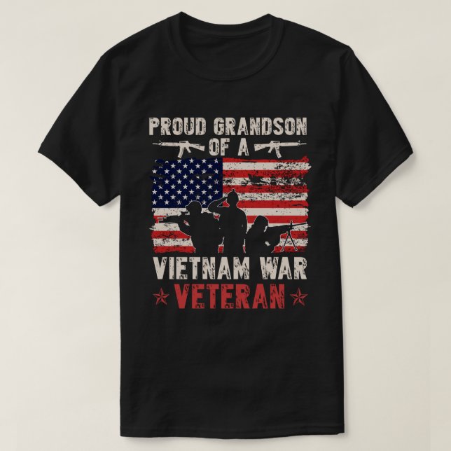 Proud Grandson Of A Vietnam Veteran| Proud Vietnam T-Shirt (Design Front)