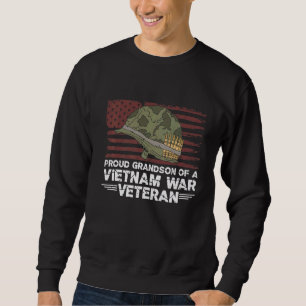 Proud Grandson Of A Vietnam War Veteran Usa Flag Sweatshirt