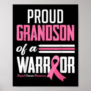 Proud Grandson Of A Warrior Grandma Breast Cancer  Poster