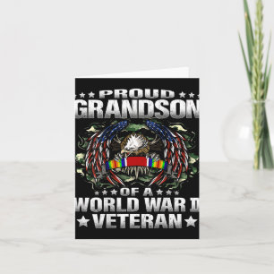 Proud Grandson Of A World War 2 Veteran Military V Card