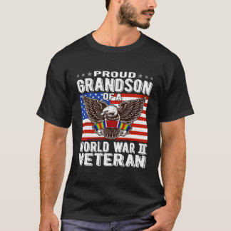 Proud Grandson Of A World War 2 Veteran Patriotic  T-Shirt