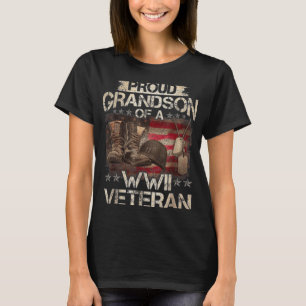 Proud Grandson Of A Ww2 Veteran Military Family Ve T-Shirt
