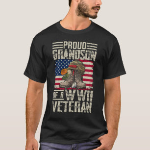Proud Grandson Of A WWII Veteran Patriotic Gift T-Shirt