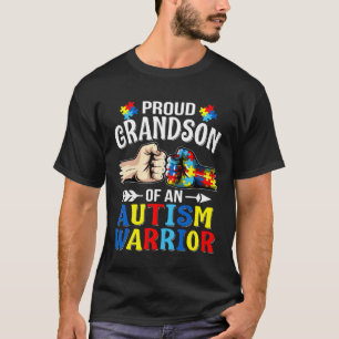 Proud Grandson Of An Autism Warrior Autistic Aware T-Shirt