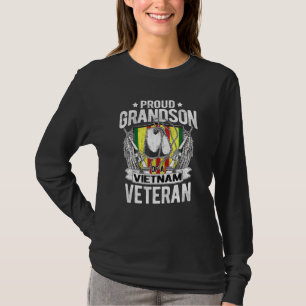 Proud Grandson Of Vietnam Veteran Dog Tag Military T-Shirt