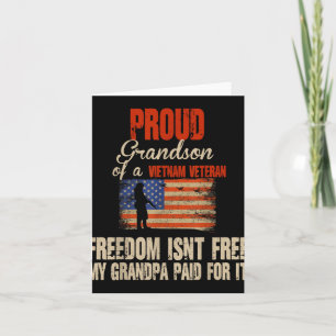 Proud Grandson Of Vietnam Veteran Military Family  Card