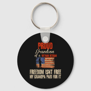 Proud Grandson Of Vietnam Veteran Military Family Key Ring